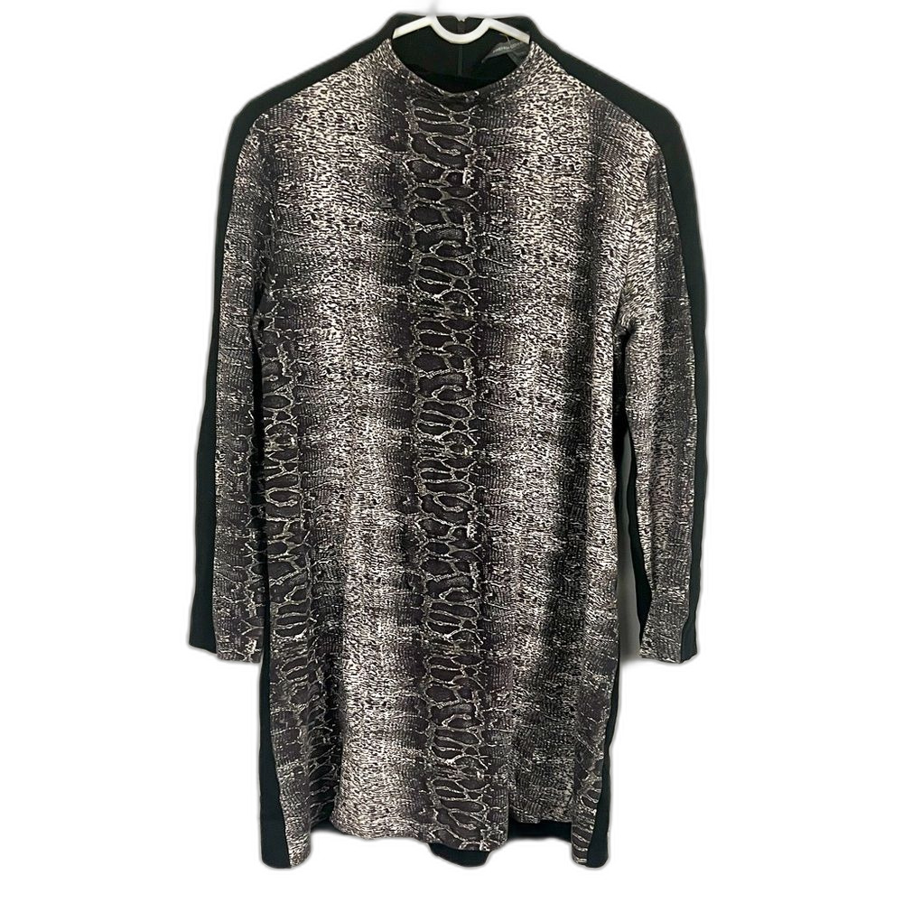 French Connection Snake Print Lula Shirt Dress Long Sleeve Size 8